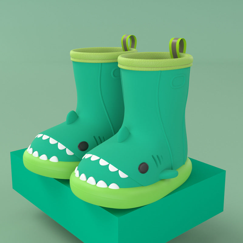 Cartoon shark children's rain boots girls baby non-slip rain boots children's cute water shoes waterproof children's rubber shoes