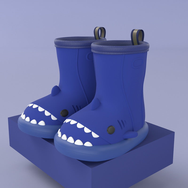 Cartoon shark children's rain boots girls baby non-slip rain boots children's cute water shoes waterproof children's rubber shoes