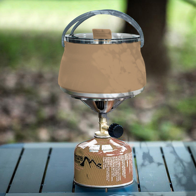 New camping portable silicone folding kettle outdoor compressible folding pot travel silicone kettle