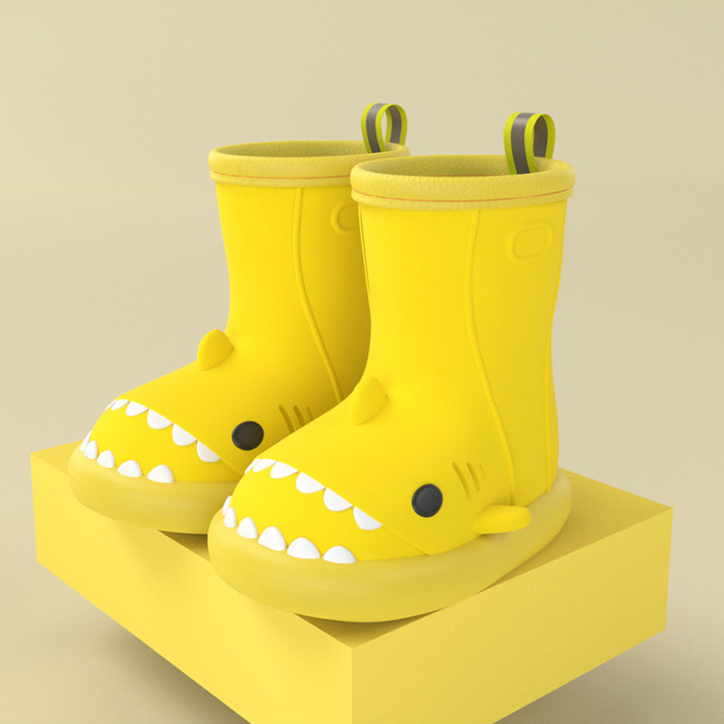 Cartoon shark children's rain boots girls baby non-slip rain boots children's cute water shoes waterproof children's rubber shoes