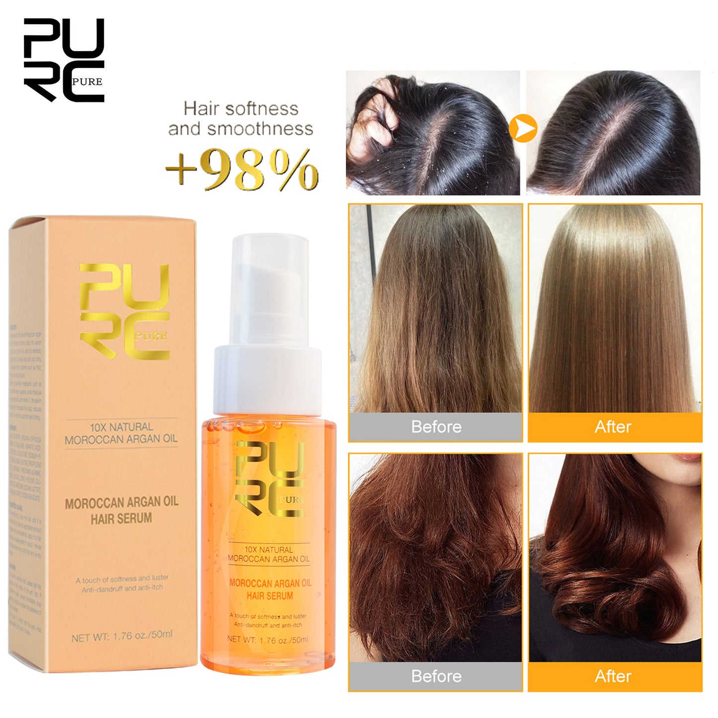 PURC argan oil hair care essential oil Moroccan hair care essential oil argan oil argan oil soft and fragrant hair oil
