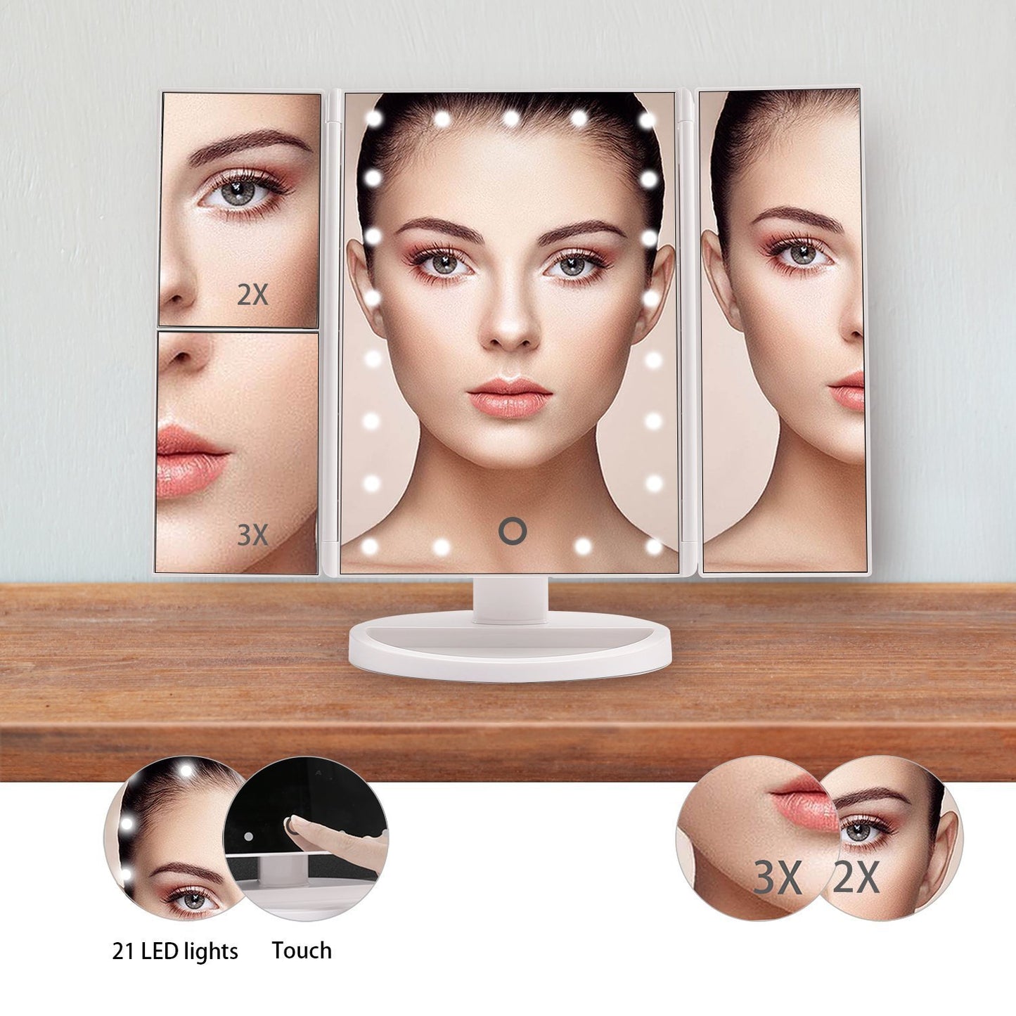 3 Sided Foldable Mirror