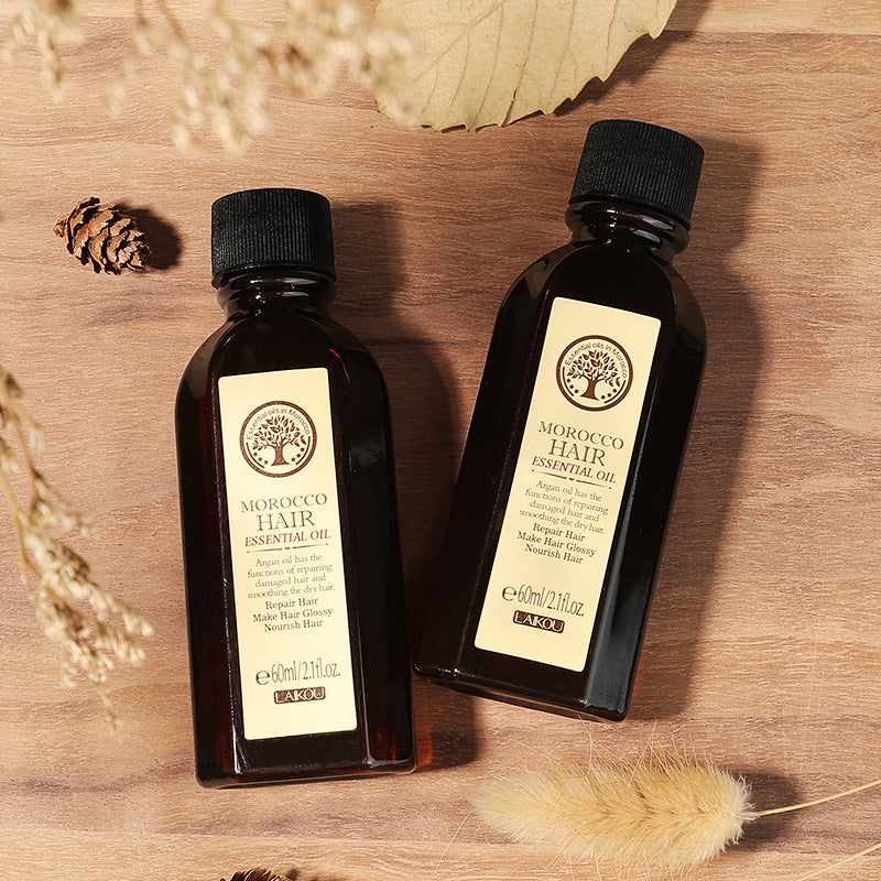 Laco Moroccan Hair Oil 60ml Dry and Frizzy No-Wash Conditioner Full English Packaging Cross-border Supply