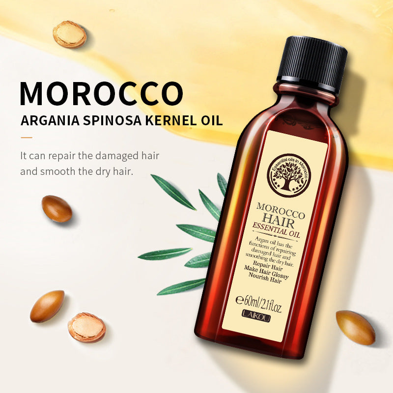 Laco Moroccan Hair Oil 60ml Dry and Frizzy No-Wash Conditioner Full English Packaging Cross-border Supply