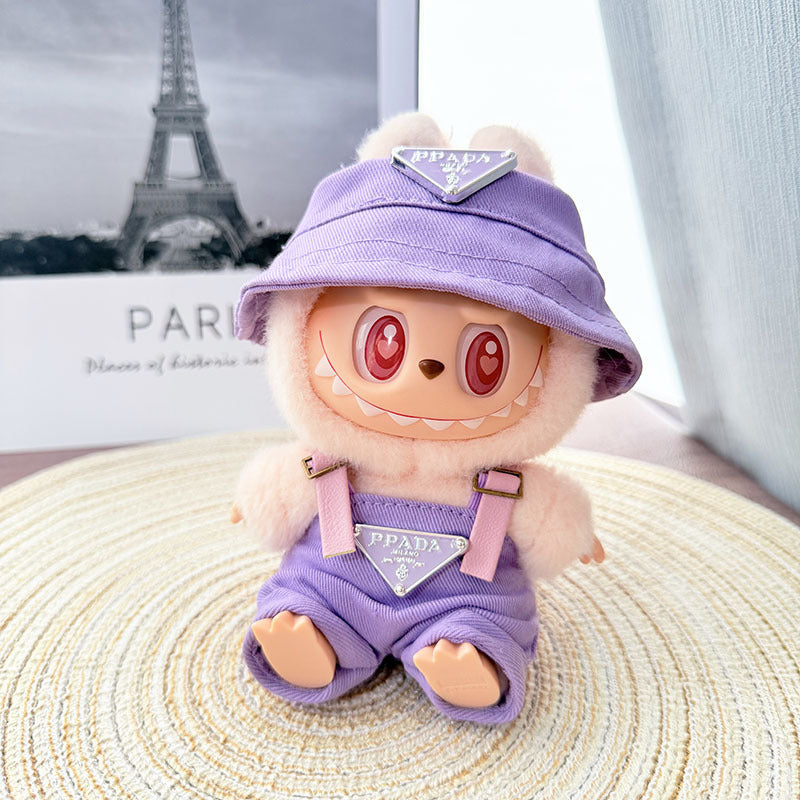Only baby clothes] One, two and three generations of labubu labubu vinyl blind box pendant baby clothes brown pink GG suit