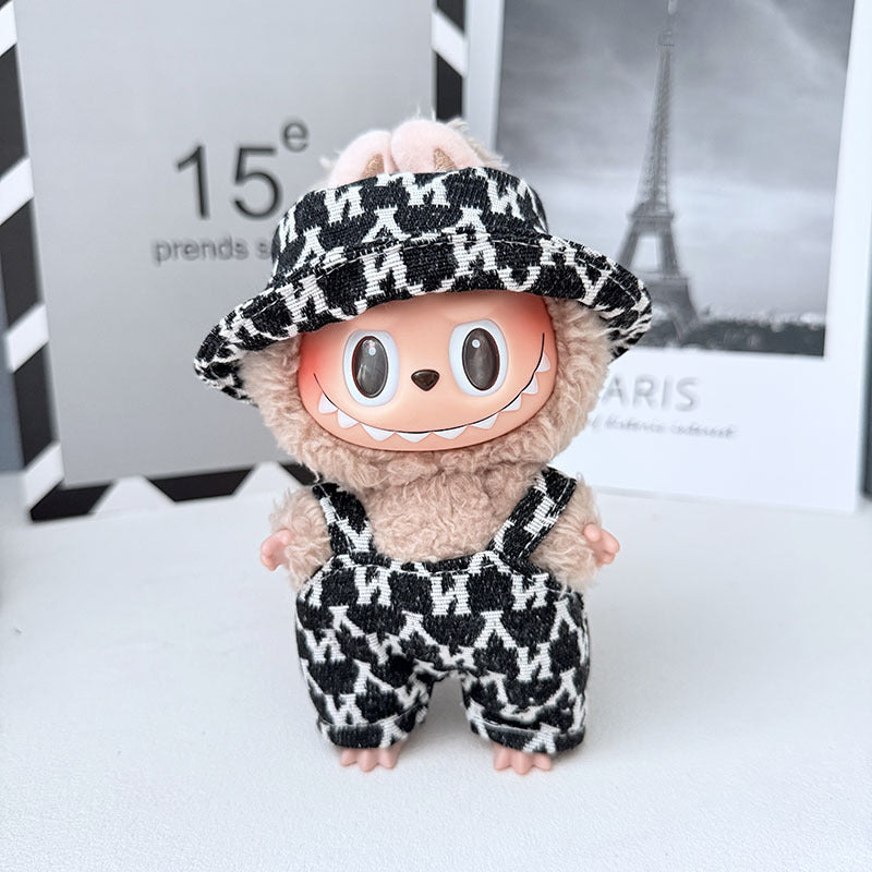 Only baby clothes] One, two and three generations of labubu labubu vinyl blind box pendant baby clothes brown pink GG suit