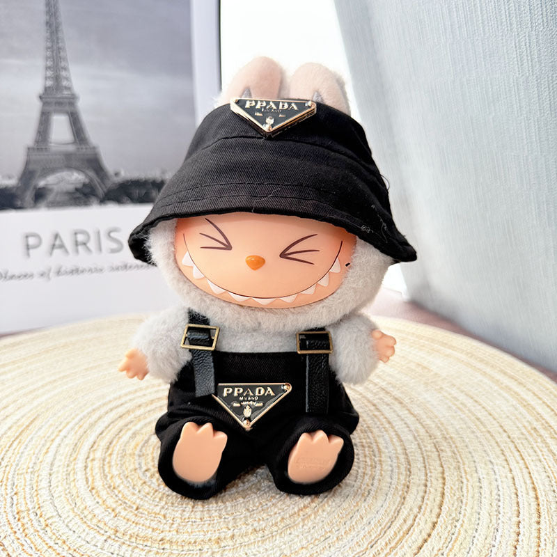 Only baby clothes] One, two and three generations of labubu labubu vinyl blind box pendant baby clothes brown pink GG suit