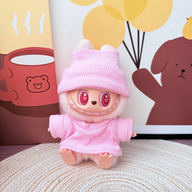 Only baby clothes] One, two and three generations of labubu labubu vinyl blind box pendant baby clothes brown pink GG suit