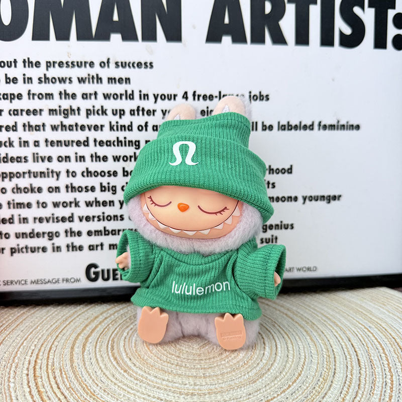 Only baby clothes] One, two and three generations of labubu labubu vinyl blind box pendant baby clothes brown pink GG suit