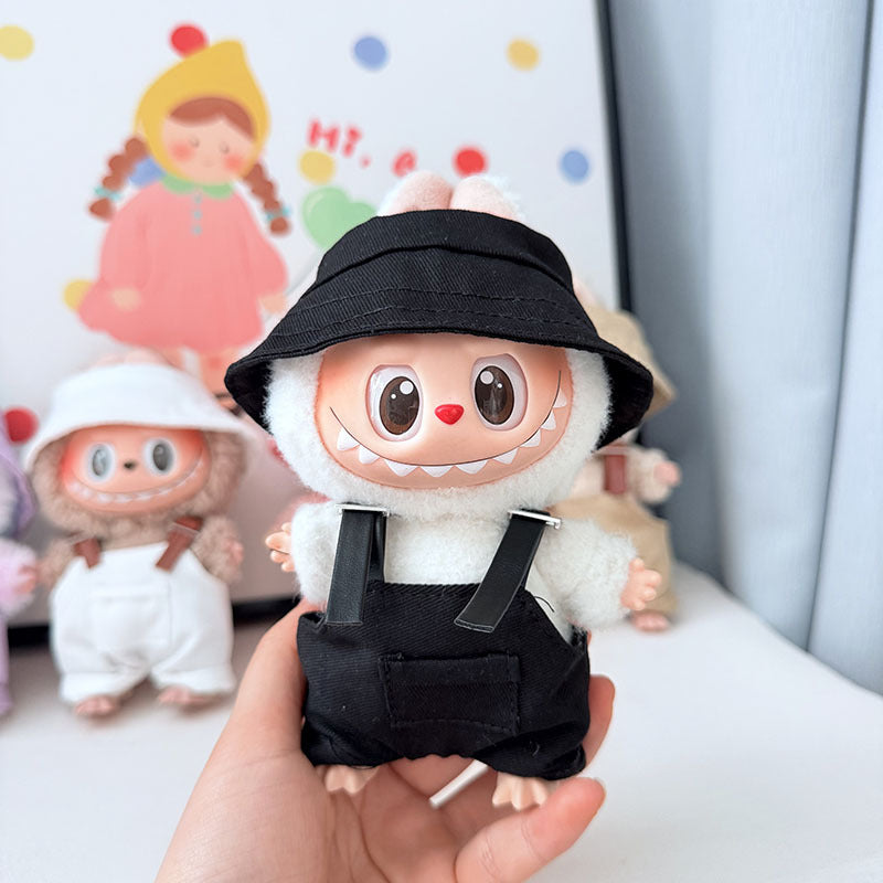 Only baby clothes] One, two and three generations of labubu labubu vinyl blind box pendant baby clothes brown pink GG suit