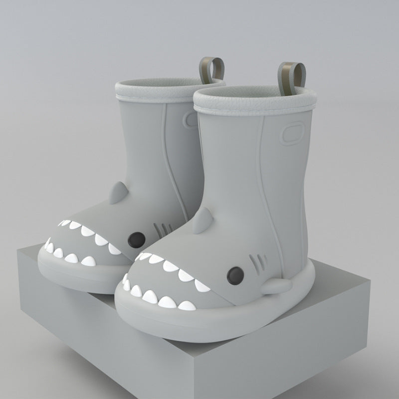 Cartoon shark children's rain boots girls baby non-slip rain boots children's cute water shoes waterproof children's rubber shoes