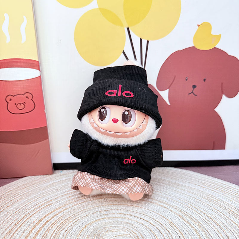 Only baby clothes] One, two and three generations of labubu labubu vinyl blind box pendant baby clothes brown pink GG suit