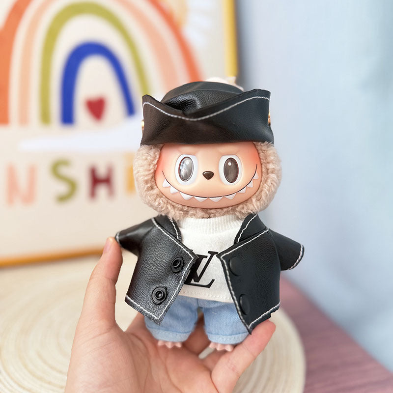 Only baby clothes] One, two and three generations of labubu labubu vinyl blind box pendant baby clothes brown pink GG suit