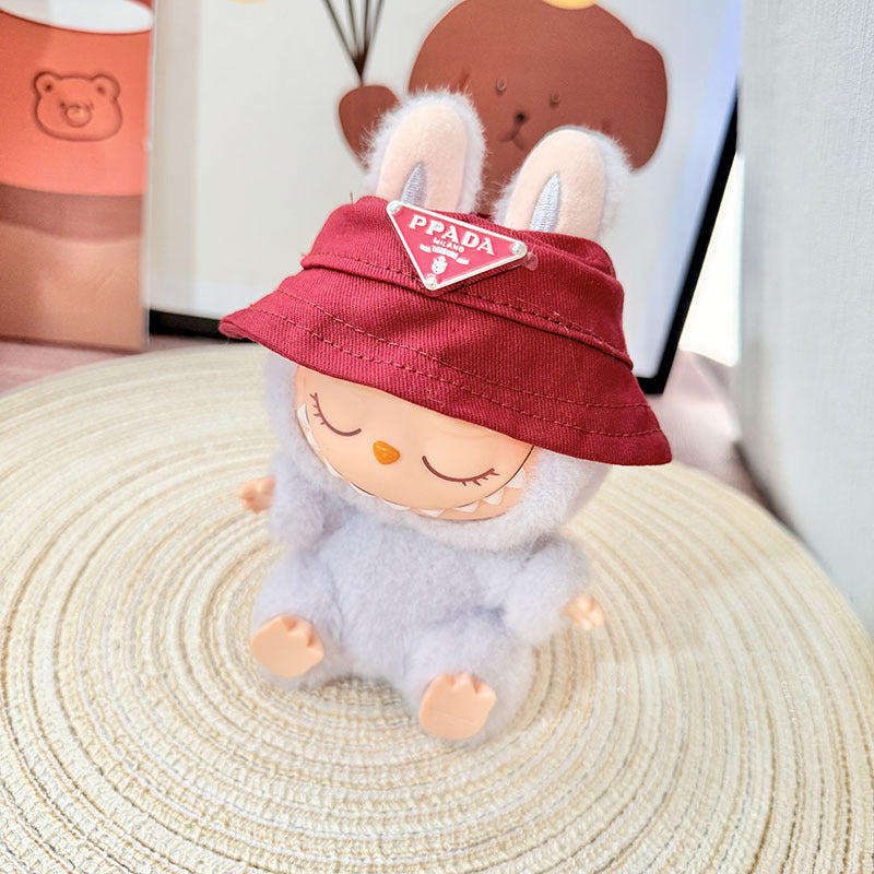 Only baby clothes] One, two and three generations of labubu labubu vinyl blind box pendant baby clothes brown pink GG suit