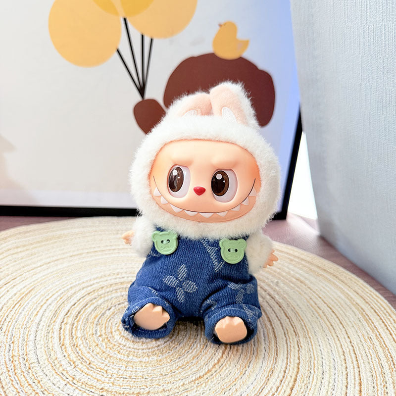 Only baby clothes] One, two and three generations of labubu labubu vinyl blind box pendant baby clothes brown pink GG suit