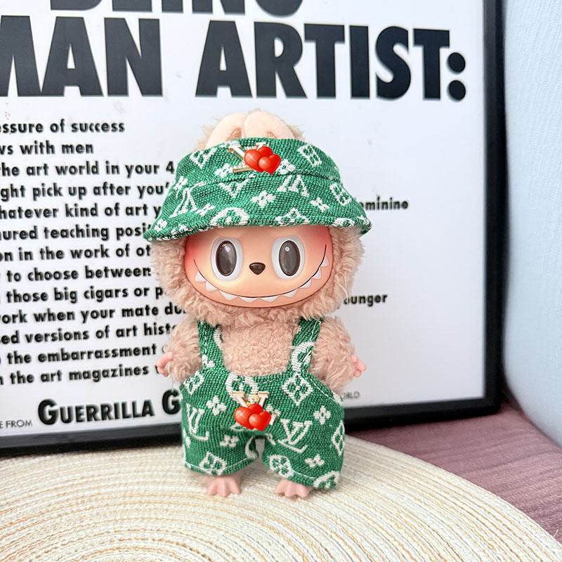 Only baby clothes] One, two and three generations of labubu labubu vinyl blind box pendant baby clothes brown pink GG suit