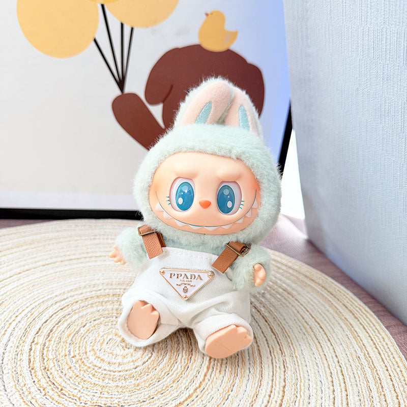 Only baby clothes] One, two and three generations of labubu labubu vinyl blind box pendant baby clothes brown pink GG suit