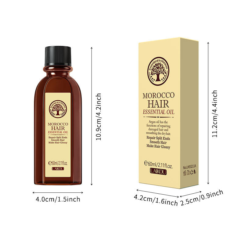 Laco Moroccan Hair Oil 60ml Dry and Frizzy No-Wash Conditioner Full English Packaging Cross-border Supply
