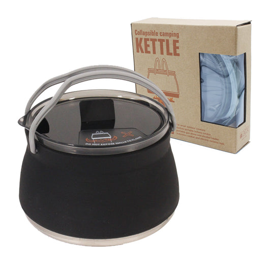 New camping portable silicone folding kettle outdoor compressible folding pot travel silicone kettle