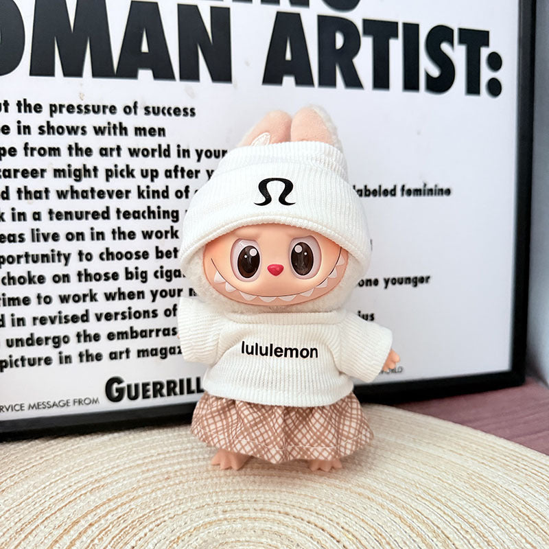 Only baby clothes] One, two and three generations of labubu labubu vinyl blind box pendant baby clothes brown pink GG suit