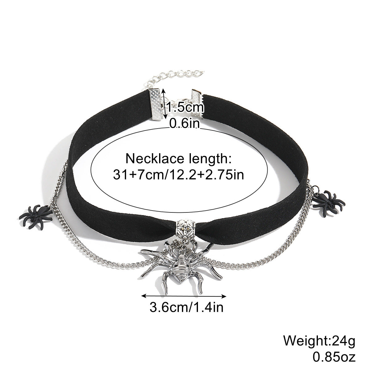 European and American Cross-Border Gothic Jewelry Halloween Jewelry Dark Bat Ghost Skeleton Pumpkin Spider Halloween Necklace