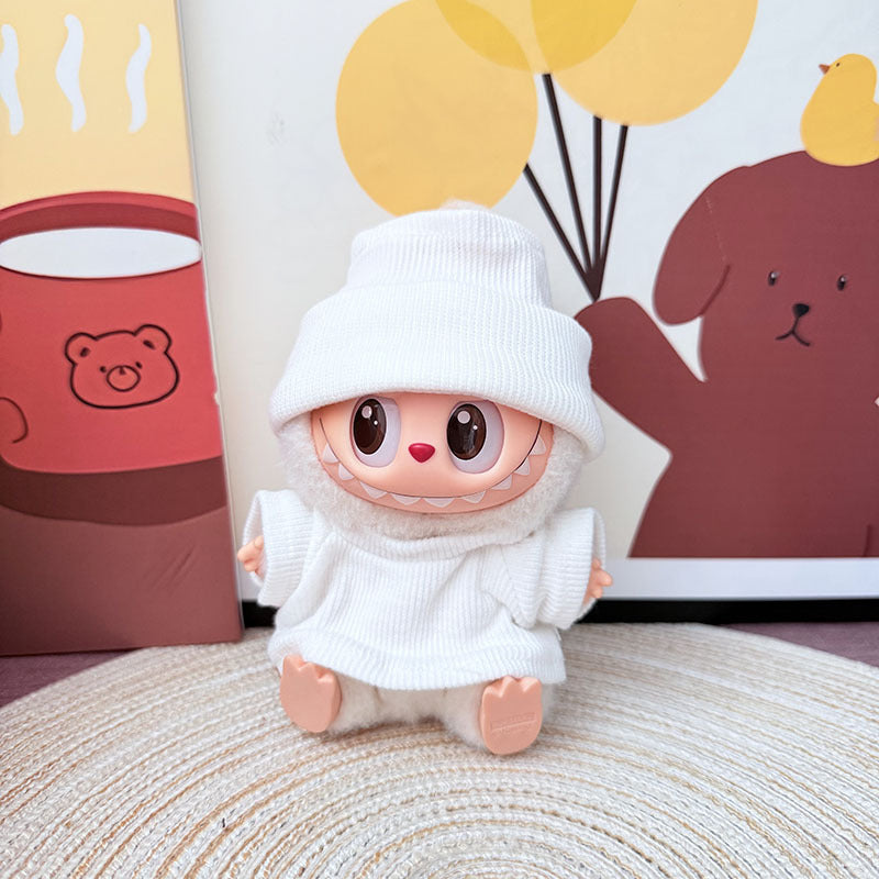 Only baby clothes] One, two and three generations of labubu labubu vinyl blind box pendant baby clothes brown pink GG suit