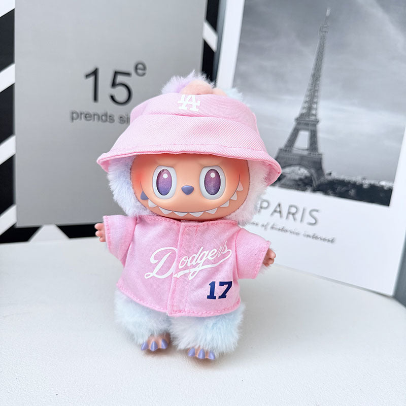 Only baby clothes] One, two and three generations of labubu labubu vinyl blind box pendant baby clothes brown pink GG suit