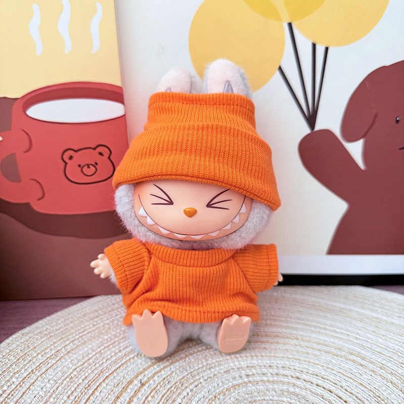 Only baby clothes] One, two and three generations of labubu labubu vinyl blind box pendant baby clothes brown pink GG suit