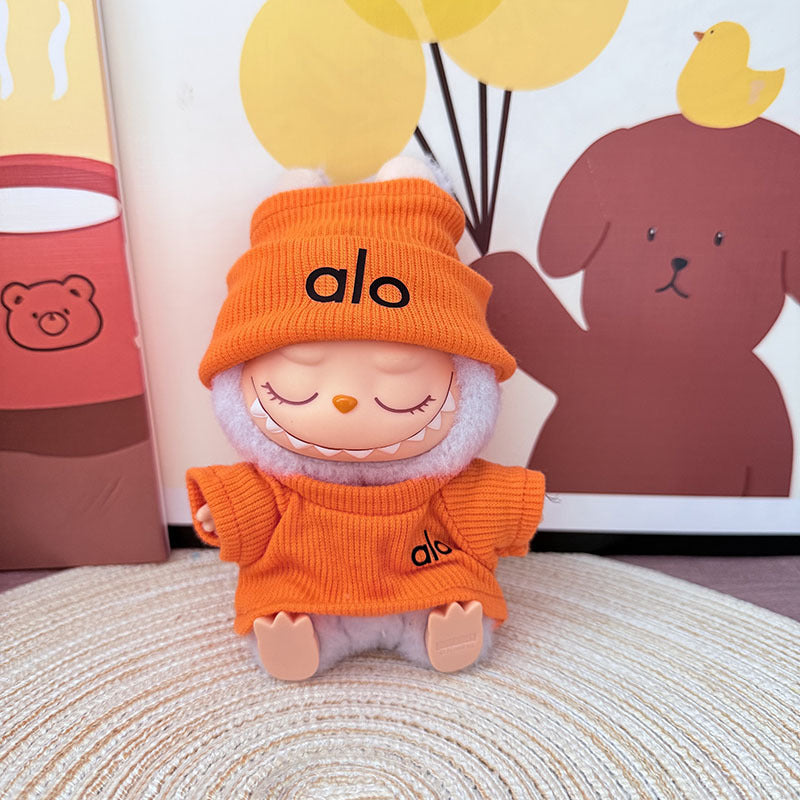 Only baby clothes] One, two and three generations of labubu labubu vinyl blind box pendant baby clothes brown pink GG suit