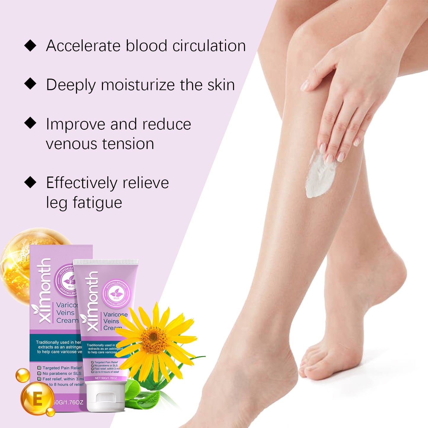 XIMONTH vein repair cream relieves leg swelling earthworm leg varicose vein massage body care cream
