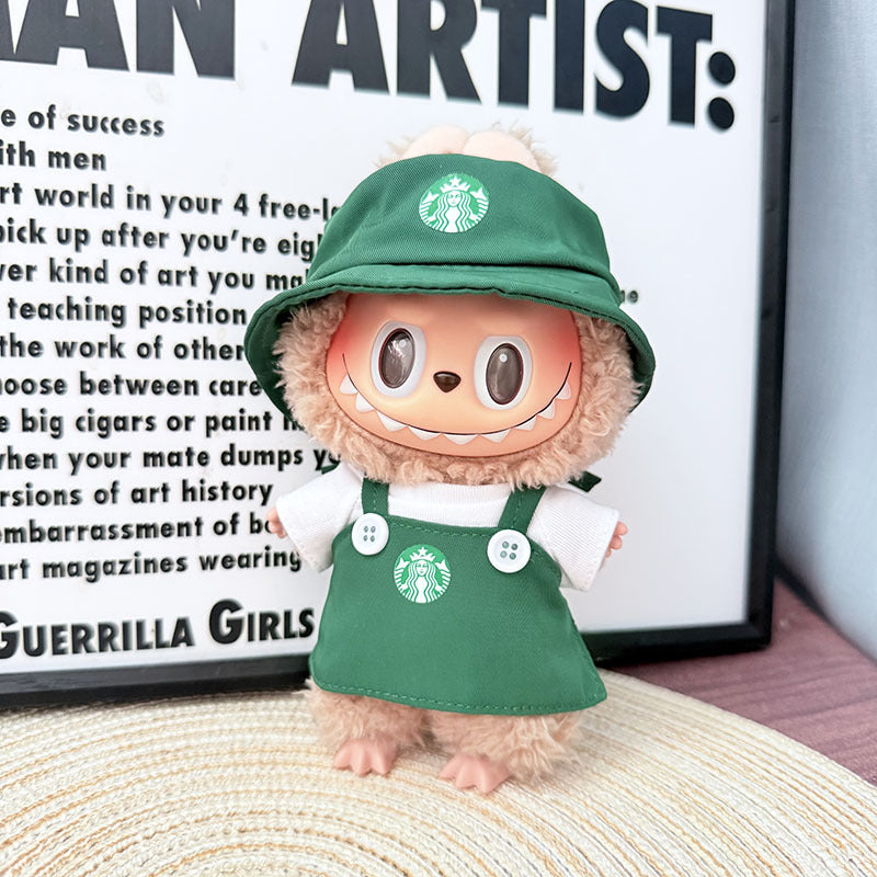 Only baby clothes] One, two and three generations of labubu labubu vinyl blind box pendant baby clothes brown pink GG suit