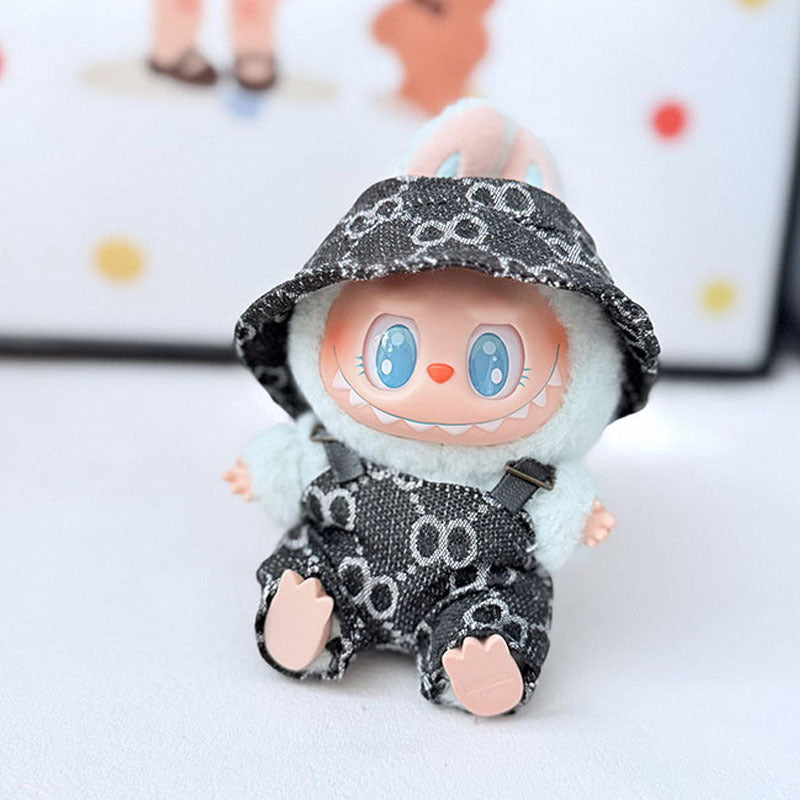 Only baby clothes] One, two and three generations of labubu labubu vinyl blind box pendant baby clothes brown pink GG suit