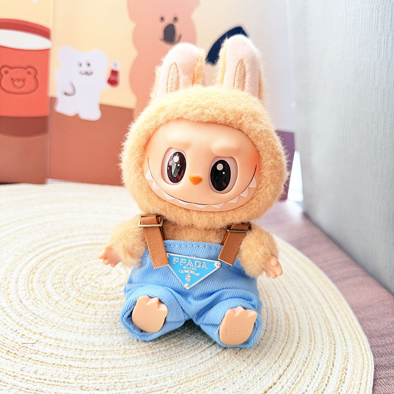Only baby clothes] One, two and three generations of labubu labubu vinyl blind box pendant baby clothes brown pink GG suit