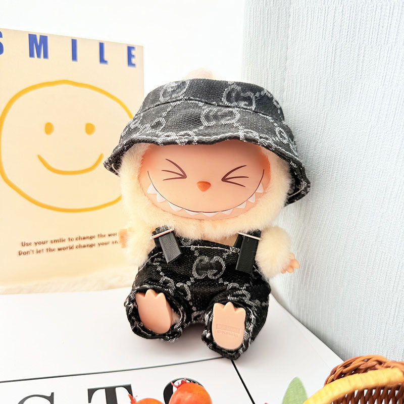Only baby clothes] One, two and three generations of labubu labubu vinyl blind box pendant baby clothes brown pink GG suit