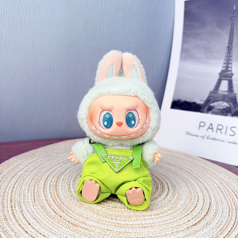 Only baby clothes] One, two and three generations of labubu labubu vinyl blind box pendant baby clothes brown pink GG suit