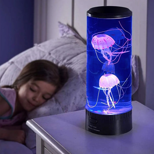 Amazon foreign trade large jellyfish lamp manufacturer LED bedside plug-in remote control small night light bedroom colorful atmosphere lamp