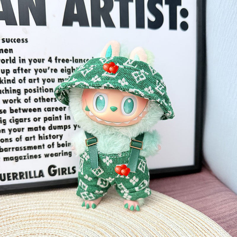 Only baby clothes] One, two and three generations of labubu labubu vinyl blind box pendant baby clothes brown pink GG suit