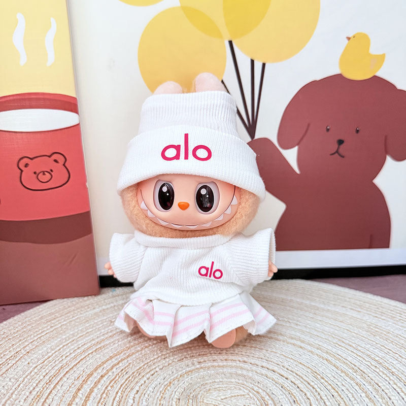 Only baby clothes] One, two and three generations of labubu labubu vinyl blind box pendant baby clothes brown pink GG suit