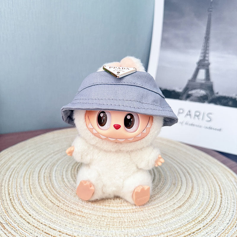 Only baby clothes] One, two and three generations of labubu labubu vinyl blind box pendant baby clothes brown pink GG suit