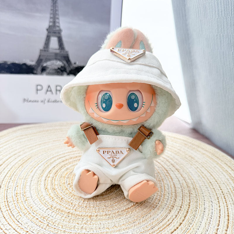 Only baby clothes] One, two and three generations of labubu labubu vinyl blind box pendant baby clothes brown pink GG suit