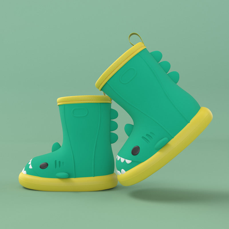 Cartoon shark children's rain boots girls baby non-slip rain boots children's cute water shoes waterproof children's rubber shoes