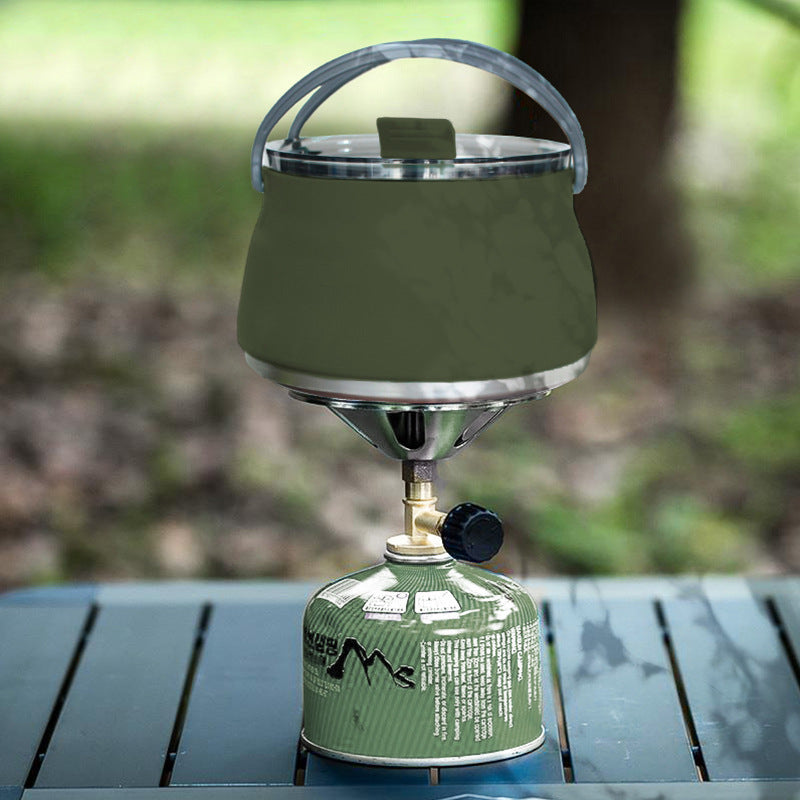 New camping portable silicone folding kettle outdoor compressible folding pot travel silicone kettle