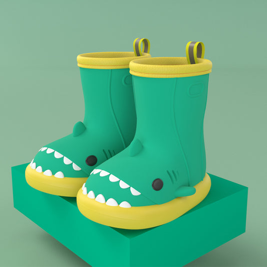 Cartoon shark children's rain boots girls baby non-slip rain boots children's cute water shoes waterproof children's rubber shoes