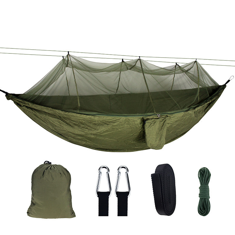Factory direct outdoor mosquito net hammock double 210T nylon anti-mosquito parachute cloth aerial camping tent