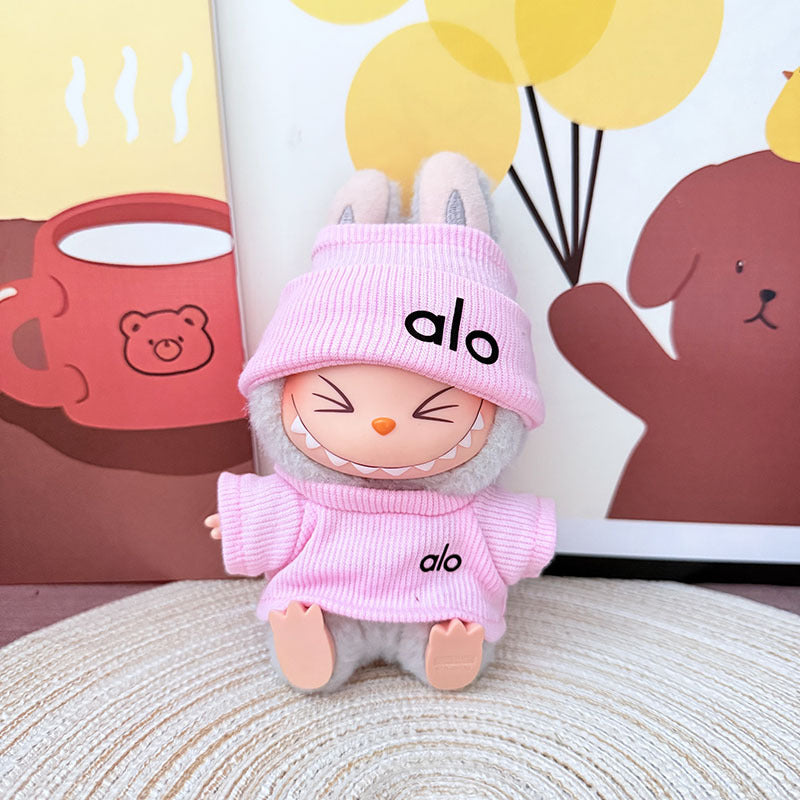 Only baby clothes] One, two and three generations of labubu labubu vinyl blind box pendant baby clothes brown pink GG suit