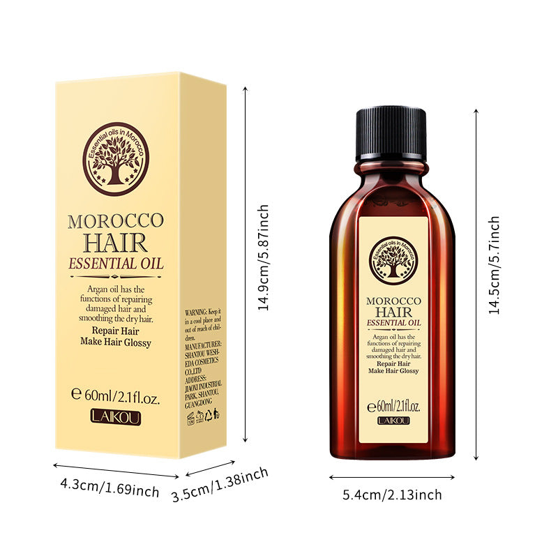 Laco Moroccan Hair Oil 60ml Dry and Frizzy No-Wash Conditioner Full English Packaging Cross-border Supply