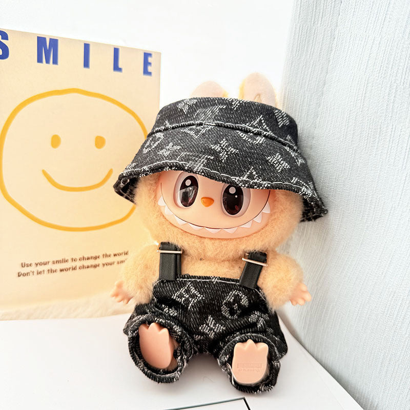 Only baby clothes] One, two and three generations of labubu labubu vinyl blind box pendant baby clothes brown pink GG suit