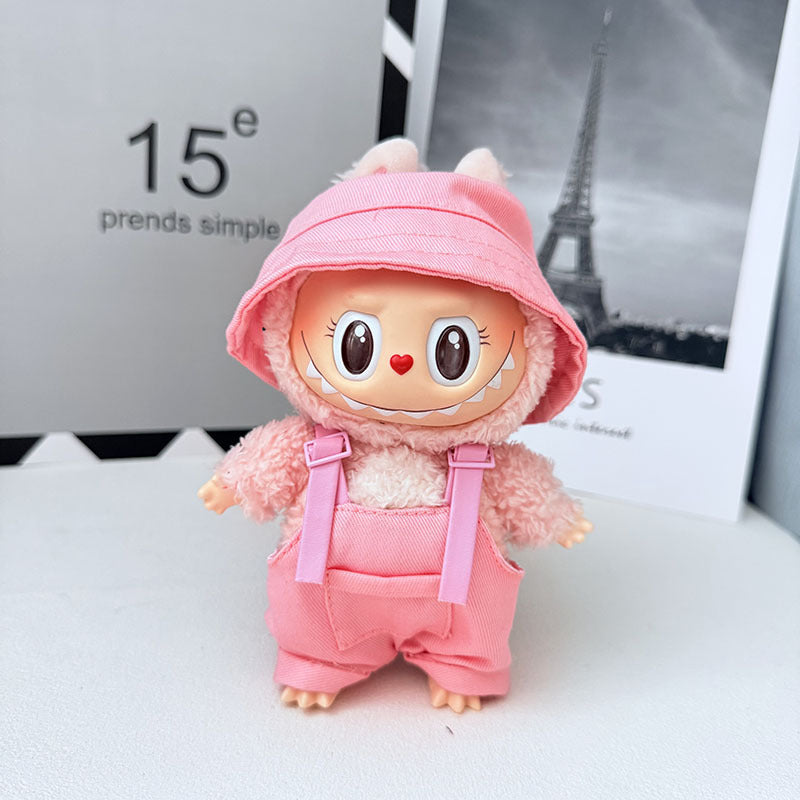 Only baby clothes] One, two and three generations of labubu labubu vinyl blind box pendant baby clothes brown pink GG suit