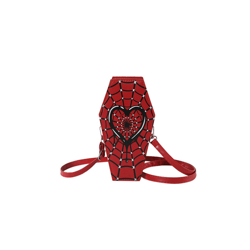 Cross-border 2024 new Halloween cross PU coffin bag European and American fashion personality funny shoulder messenger bag
