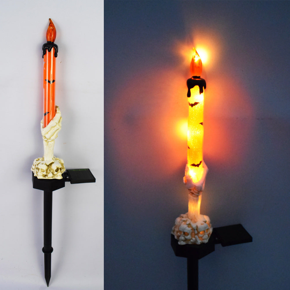 New solar outdoor courtyard Halloween pumpkin lantern resin craft garden ghost festival atmosphere decoration ground plug